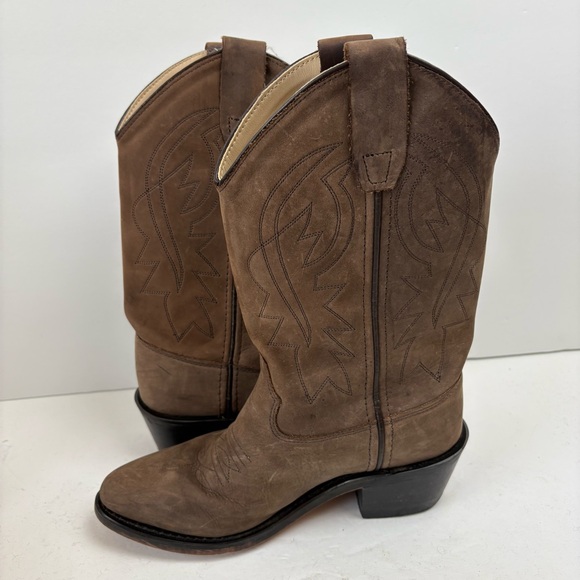 CODY JAMES BOYS' BROWN TAUPE WESTERN BOOTS Nubuck Leather B8151 4D - Picture 10 of 15